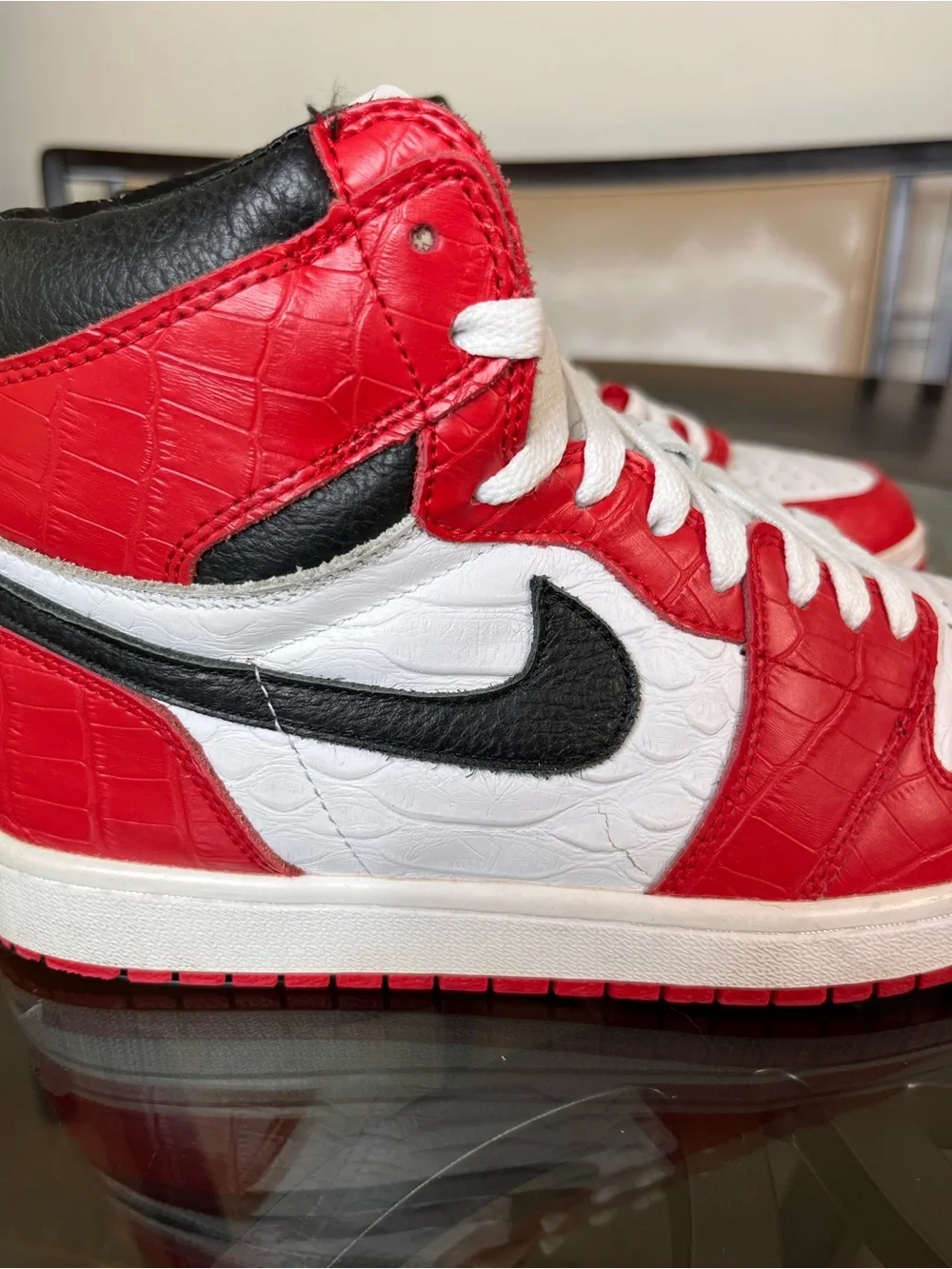 Nike Air Jordan 1 High Customize Leather Sneakers Sz 11
